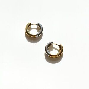 14K Gold Filled Two Tone Hoop Earrings